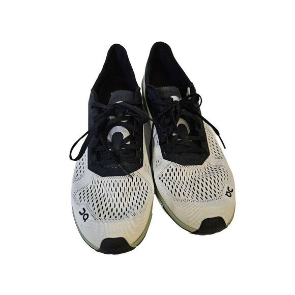 On Running On Cloud white, black and green running shoes. Size 10.5. - Picture 2 of 6